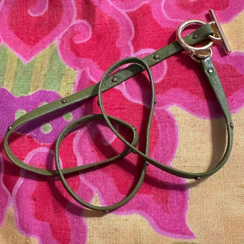 Green Leather Bracelet